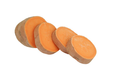 Sweet potatoes isolated on transparent background with png.