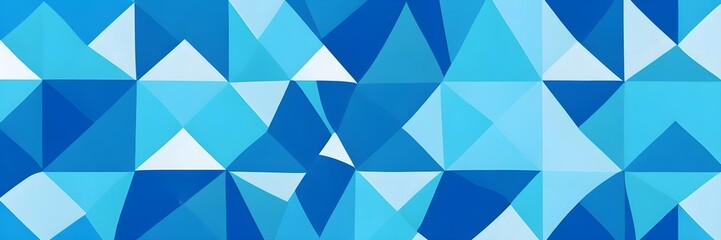 Obraz premium Abstract blue background. Blue geometric banner. Blue triangles seamless banner.