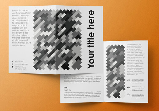 Colorful Geometric and Abstract Diptych Brochure Layout