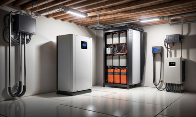 Energizing tomorrow, today: basement battery storage for renewable living.