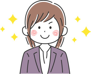 キラキラ輝く、ビジネスウーマンのイラスト