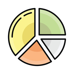 Pie chart vector icon in trendy design style