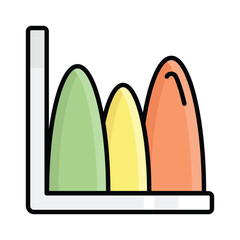 Pie chart vector icon isolated on white background