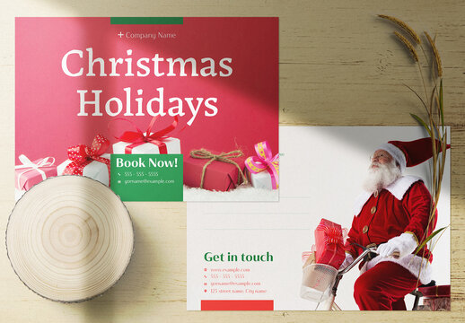 Corporate Holiday Card for Booking Services Layout