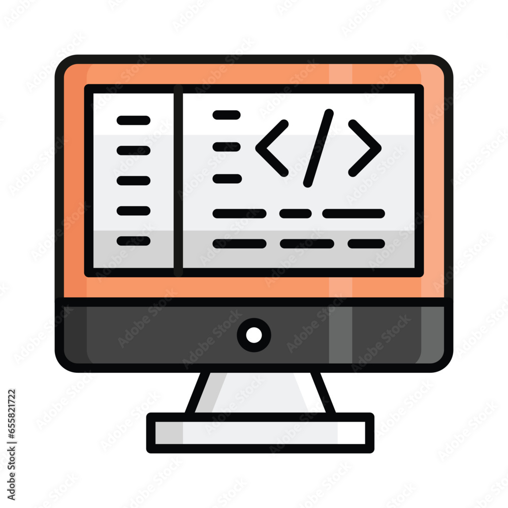 Wall mural coding vector icon isolated on white background