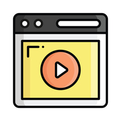 Video marketing vector icon isolated on white background
