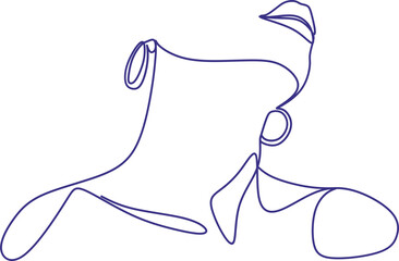 Obraz premium Modern Minimalist Female Vector Line Drawing. One line illustration.