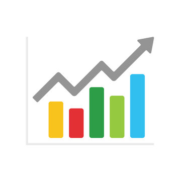 stock forex business  profit arrow bar chart multicolor graphic bar