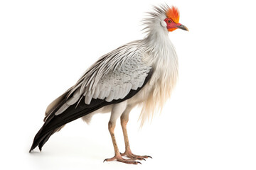 Secretary Bird on white background