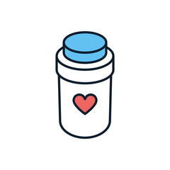 Pills Bottle Related Vector Icon. Drugs. Pills Bottle Sign Isolated on White Background