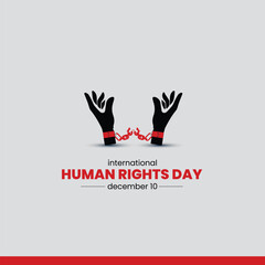 Human Rights Day. International Human Rights Day creative banner, poster, social media template, background, festoon etc.