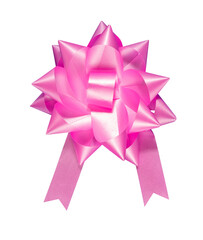 shiny pink bow ornament isolated