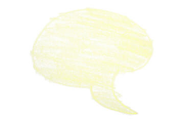 light yellow brush painting speech bubbles isolated on transparent background.
