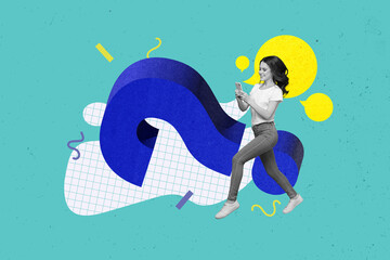 Creative comics picture collage youth blogger influencer communicate answer customers questions...