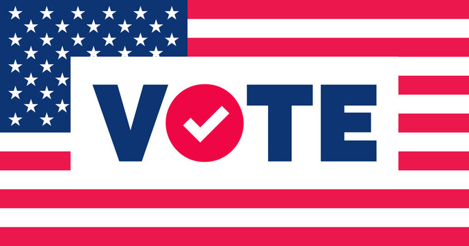 Presidential election 2024 background design template with USA flag. Vote in USA flag banner design. Election voting poster. president voting 2024. Political election 2024 campaign background.