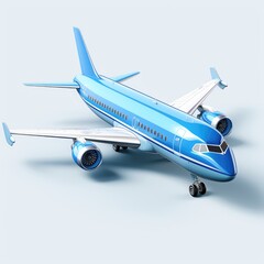 3d render of icons for the interface and web in cartoon style air plane, 3d icons for web design, icons on an isolated background with copy space, gradient, glossy style for buttons and interface