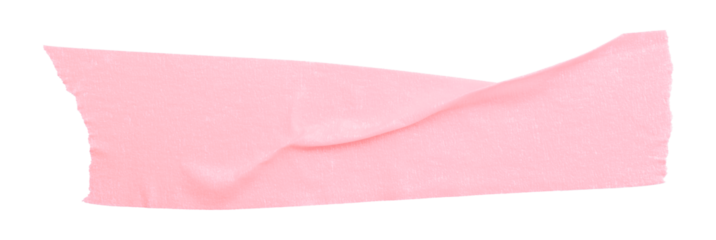 pink crumpled torn tape isolated on transparent background