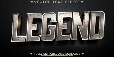 Legend text effect, editable stone and warrior text style