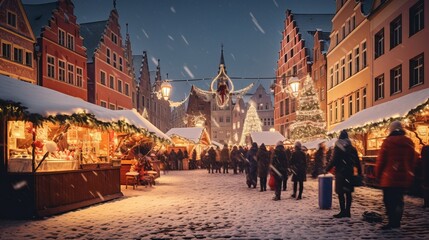 Christmas market and Christmas Decoration in beautiful old town
