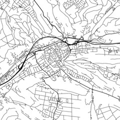 1:1 square aspect ratio vector road map of the city of  Swabisch Gmund in Germany with black roads on a white background.