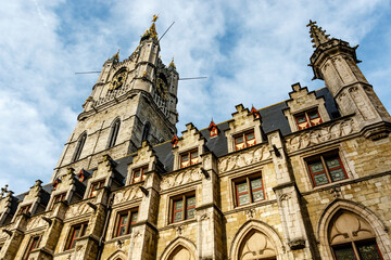 Ghent Belfry tower, an Unesco World Heritage site in Gent, Flanders, Belgium, Europa