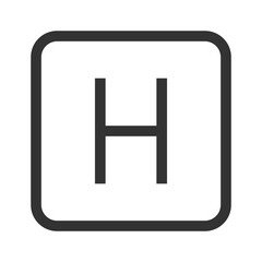 Fototapeta premium H symbol thin line icon vector