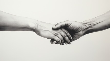 A drawing of two hands holding each other