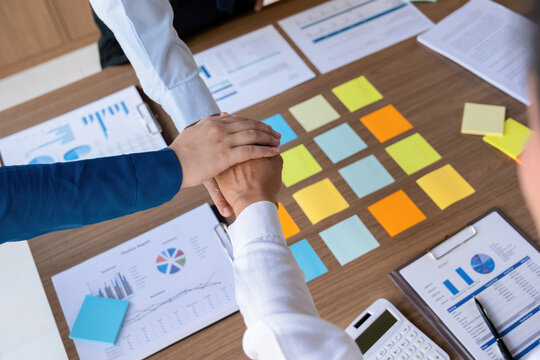 Business team building trust and collaboration.