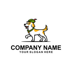 cartoon dog logo vector icon