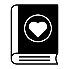 Love Book Glyph Icon
