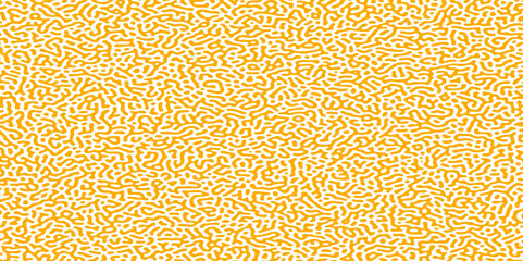 Orange Turing reaction background. Abstract diffusion pattern with chaotic shapes. Abstract organic lines pattern. Vector illustration.