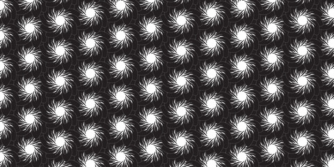 Fototapeta premium Black flower seamless pattern.Black and white background.