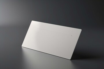 A blank gift card with a front view on a gray isolated background. A 3D render image of a ready-made mockup for presentation purposes. Generative AI