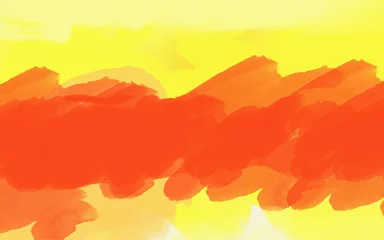  オレンジと黄色の水彩の背景 © mochi