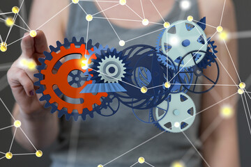 Gear With Success Concept digital.