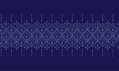 Navy ethnic fabric pattern for fabric print, cloth, dress, carpet, curtains, sarong, background and wallpaper.