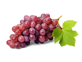 Red grapes isolated on transparent or white background, png