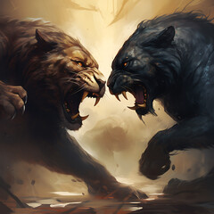 panther vs lion.