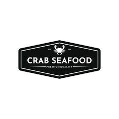 Crab seafood logo design vintage retro stamp for your restaurant business