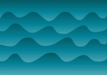 Foto op Plexiglas Fondo de ondas en degradado azul turquesa © Montse