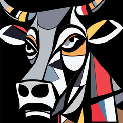 A vector illustration of a cow head. EPS-10