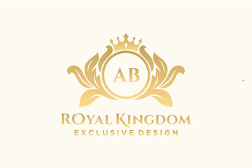 Letter AB template logo Luxury. Monogram alphabet . Beautiful royal initials letter. - obrazy, fototapety, plakaty