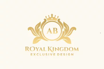 Fotobehang Letter AB template logo Luxury. Monogram alphabet . Beautiful royal initials letter. © kakungfebri