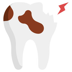 tooth decay filled outline icon,linear,outline,graphic,illustration