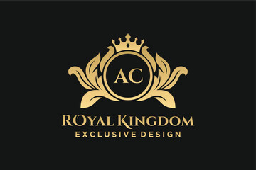 Letter AC template logo Luxury. Monogram alphabet . Beautiful royal initials letter.