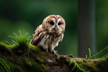 Tawny Owl, adult, Zdarske Vrchy, Bohemian-Moravian Highlands, Czech Republic, (Strix aluco). 