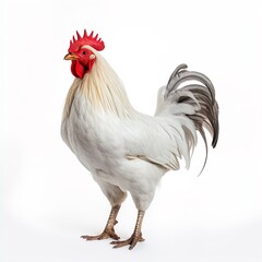 A white rooster. Great for articles on chicken , poultry, farming, cooking, food supply, agriculture, entrepreneurship and more. 