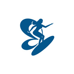 silhouette butterfly surfer girl logo