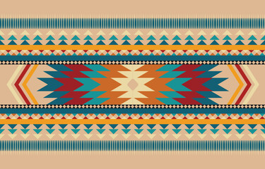 Ethnic Boho style pattern. ethnic Navajo pattern inspiration from Navajo american native style Design for fabric,carpet,textile,wallpaper,background,embroidery,home decor,vector illustration, etc.