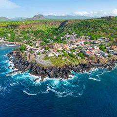 Foto auf Alu-Dibond Cidade Velha Aerial View. The oldest city in the Republic of Cape Verde. Santiago Island Landscape. The Republic of Cape Verde is an island country in the Atlantic Ocean. Africa. © Curioso.Photography